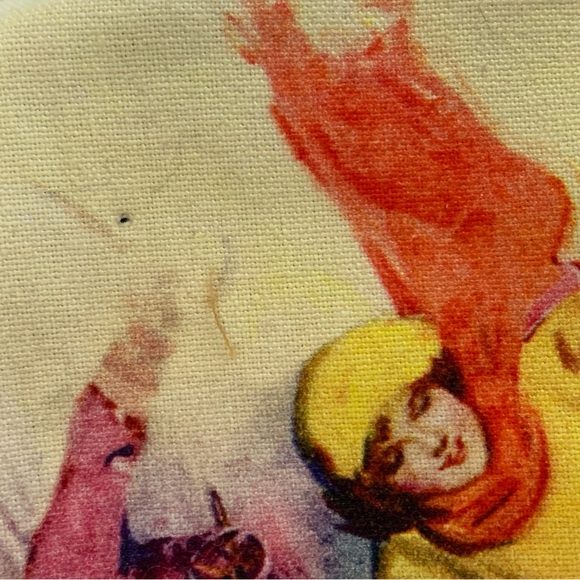 NWT Art Studio Company Retro Snow Skiing Couple Pouch Bag Accessories Makeup Bag - Picture 5 of 7